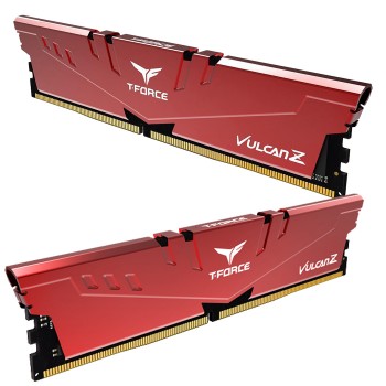 Team T-Force Vulcan Z Red 32GB 2x16GB 3200MHz CL16 DDR4 Gaming Ram (TLZRD432G3200HC16FDC01)