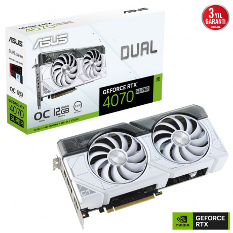 ASUS DUAL-RTX4070S-O12G-WHITE GDDR6X HDMI 3XDP DLSS3 192BİT 