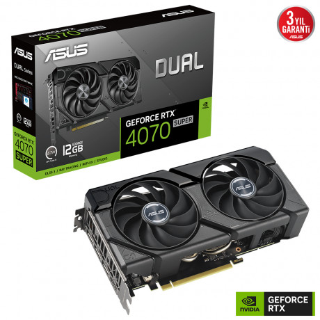 ASUS DUAL-RTX4070S-12G-EVO RTX 4070 SUPER 12GB GDDR6X HDMI 3XDP DLSS3 192BİT